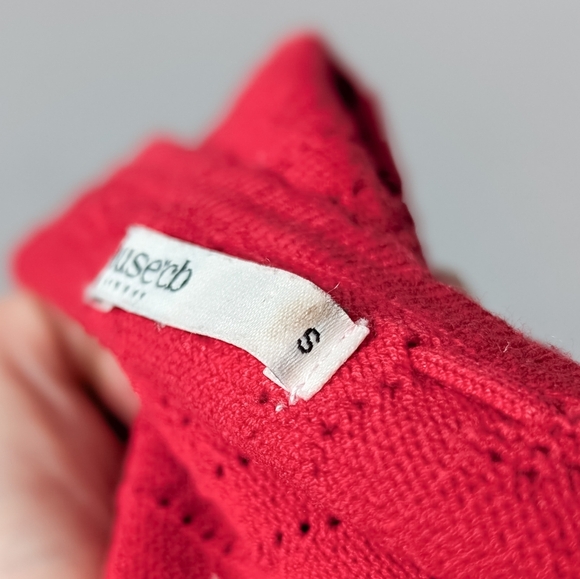 HOUSE OF CB Perla Cherry Pointelle Knit Top + Abigail Capri Trouser Red Set - Picture 12 of 16